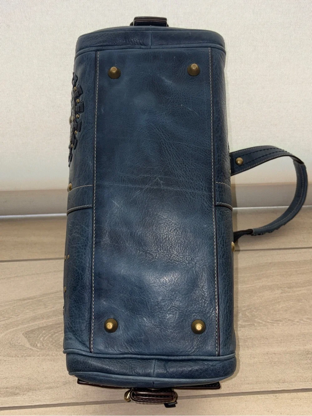 RARE Limited Edition Coach Mia Satchel – Style 10064 – Ink Blue Leather